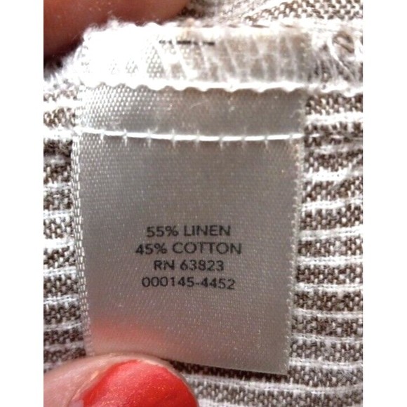 C&B Ladies Size 6 Striped Capris Front Back Pockets Linen Cotton Blend - Picture 6 of 9